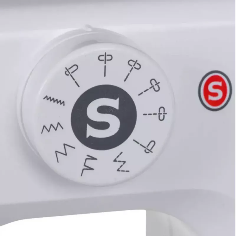 Máquina de coser semiautomática SINGER M1005 — 11 puntadas, 4 mm de ancho de puntada, canillero superior, brazo libre, 2,5 kg