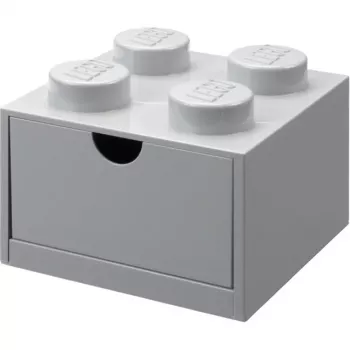 LEGO Cajón de escritorio 4, caja de almacenamiento Gris, con studs