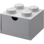 LEGO Cajón de escritorio 4, caja de almacenamiento Gris, con studs
