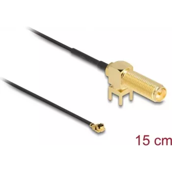Cable coaxial DeLOCK 12039 0,15 m RP-SMA I-PEX MHF1 negro