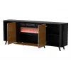 Cómoda Cama Meble Volare 200 x 39 x 75 cm, negro/nogal, aglomerado, chimenea incluida