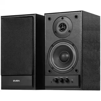 Altavoces multimedia SVEN SPS-702 (estéreo, 40W, 40Hz-22Hz, piel negra)