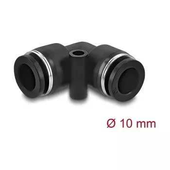 DeLOCK 60747 conector neumático 10 mm acodado 90° con orificio de montaje