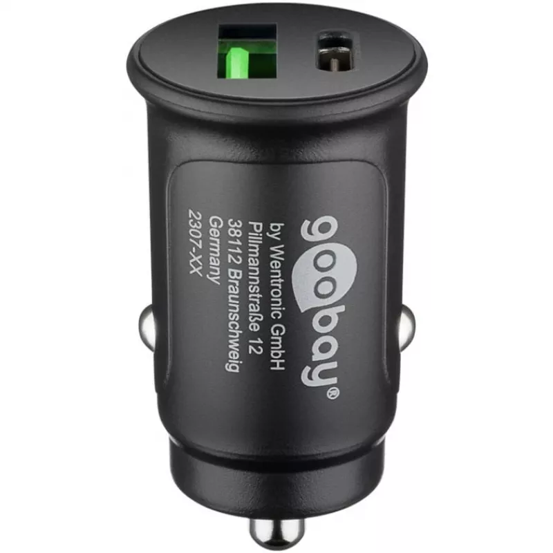 Goobay 59521 Cargador móvil universal Negro Mechero de coche Carga rápida Coche