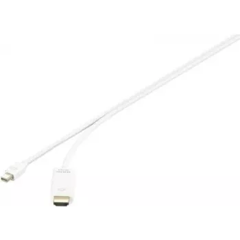 Renkforce RF-3697528 Adaptador de cable de vídeo 1 m Mini DisplayPort HDMI blanco (RF-3697528)