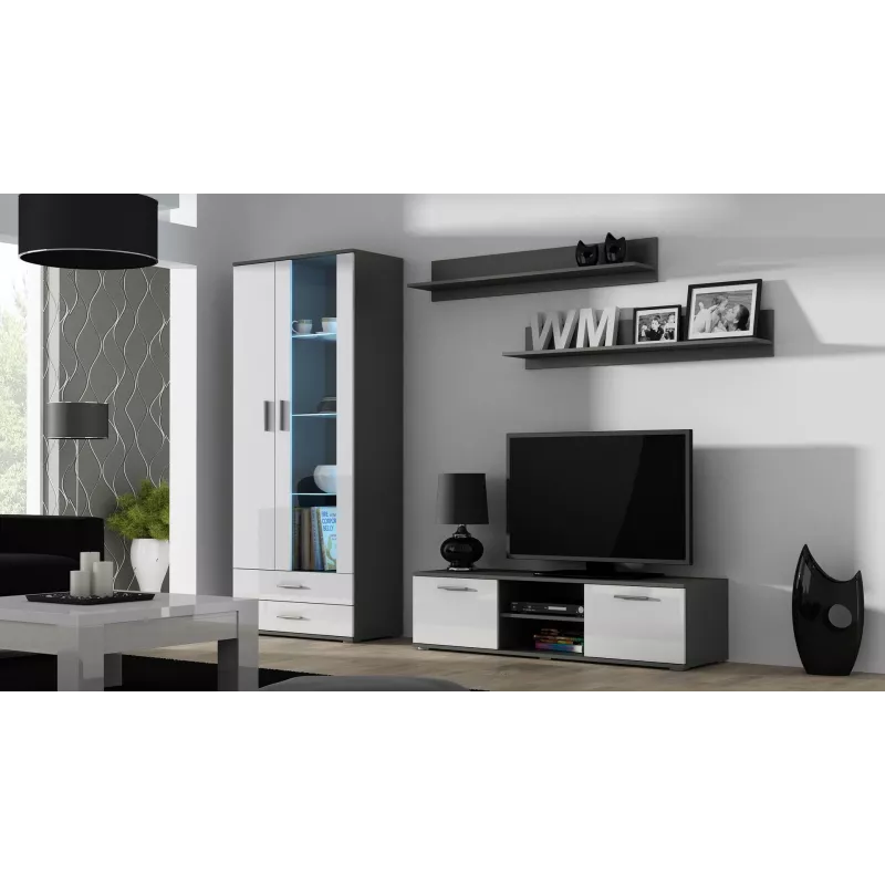 Soporte de TV Cama SOHO 140 gris/blanco brillante