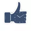 NeXtime Reloj de pared 3072bl Thumbs up, 40,5x41,5 cm, pared, azul/plateado