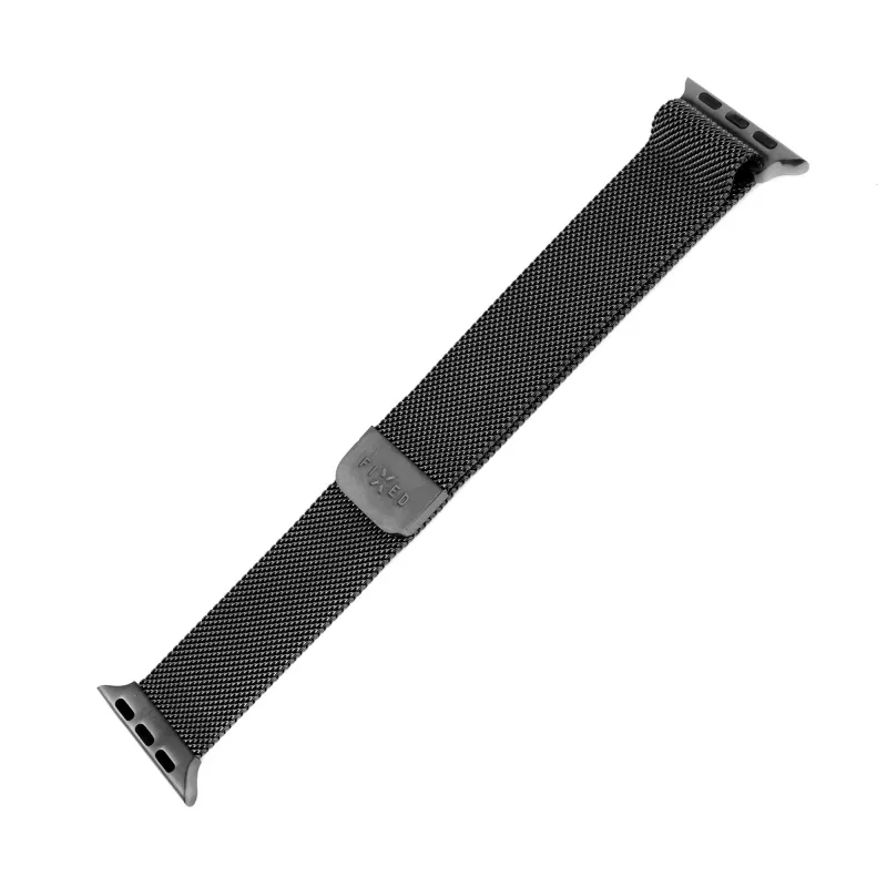 Correa de malla de repuesto para Apple Watch de FIXED — compatible con 42/44/45/46/49 mm (negra)