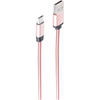 Cable USB ShiverPeaks BS14-11002 1m USB A Micro-USB B oro rosa
