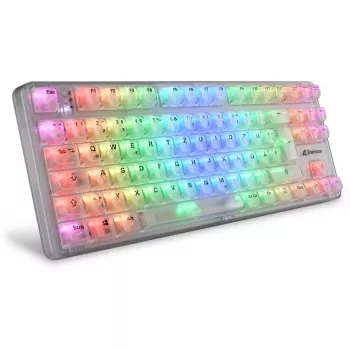 Crystal Shark, Teclado gaming Blanco, Distribución DE, KTT