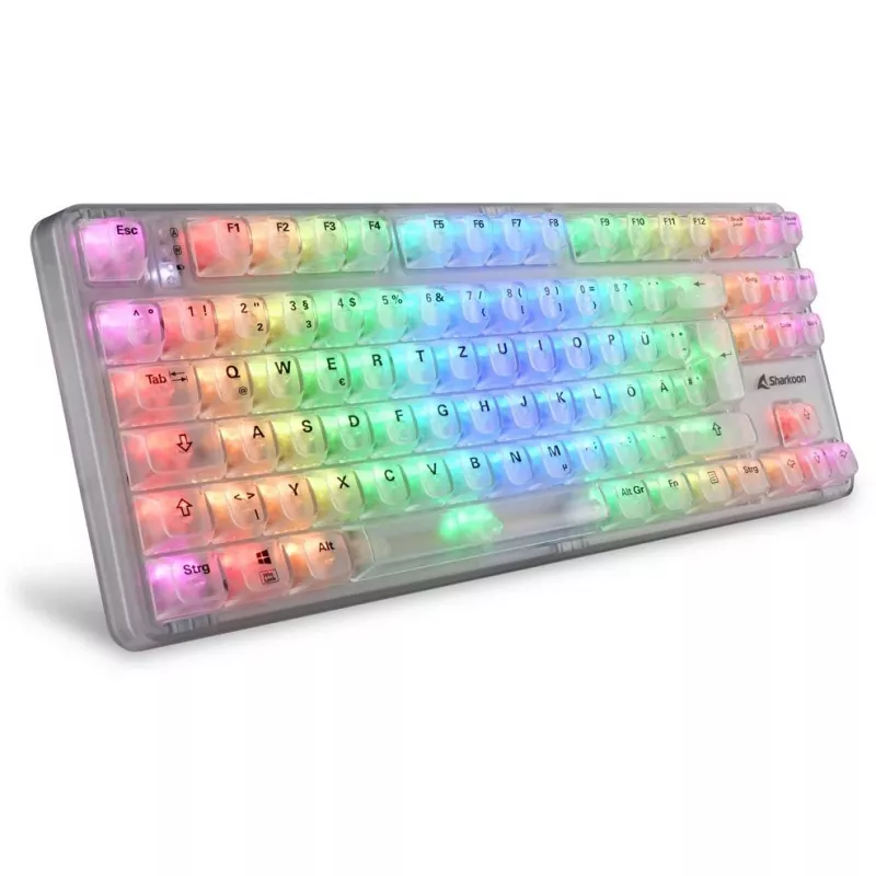 Crystal Shark, Teclado gaming Blanco, Distribución DE, KTT