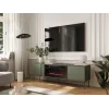 Mueble TV con chimenea Cama Meble TRESSE 180x40x54,5 cm — superficie verde mate, aglomerado