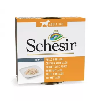 SCHESIR en gelatina pollo con aloe - Comida húmeda para perros - 150 g