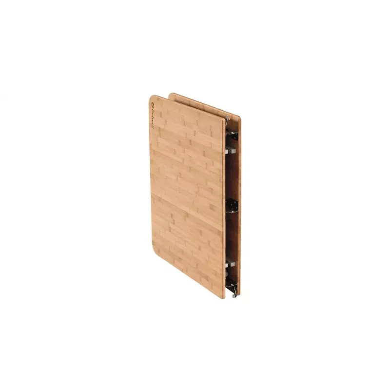 Mesa de camping Outwell Custer L Brown — tablero de bambú, estructura de aluminio, 700×1200 mm, 11,5 kg