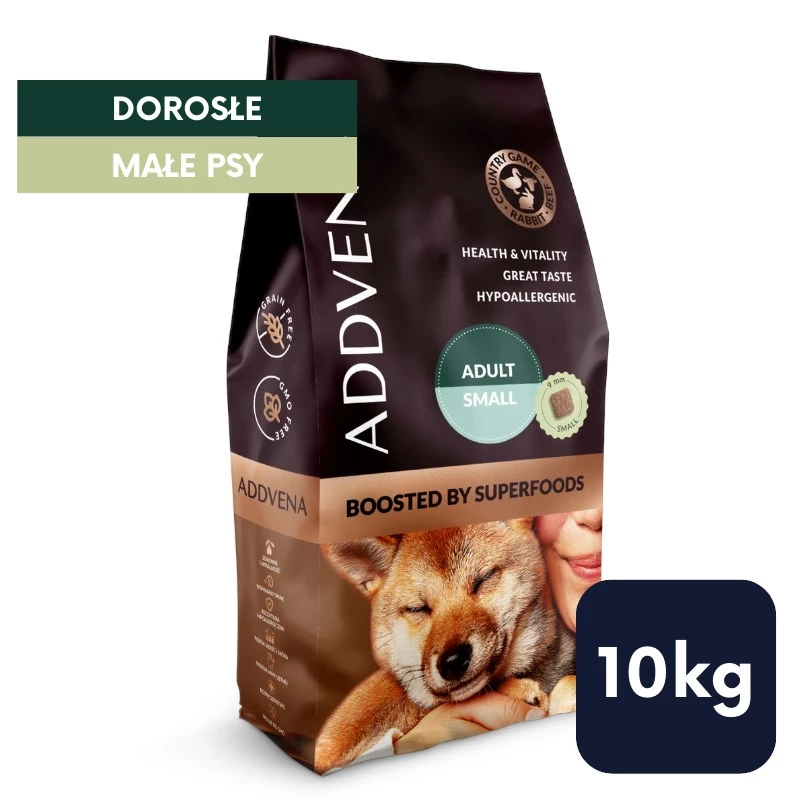 ADDVENA Boosted by superfoods Adult Small Beef - pienso seco para perros - 10 kg