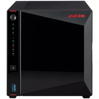 ASUSTOR Nimbustor 4 AS5304T - Servidor NAS - 4 bahías - SATA 6Gb/s - RAID 0, 1, 5, 6, 10, JBOD - RAM 4GB - 2,5 Gigabit Ethernet - Compatibilidad con iSCSI (90-AS5304T00-MD30)