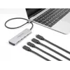 DeLOCK Hub USB Type-C 10 Gbps 4 puertos Aluminio Gris
