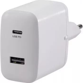 Cargador USB VOLTCRAFT UC-2ACX001 VC-11501480 adaptador de enchufe corriente de salida (máx.) 3000 mA 2 x USB, conector hembra USB-C™ USB Power Delivery (USB-PD) (VC-11501480)