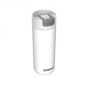 Vaso térmico Kambukka Olympus 500 ml – acero inoxidable 18/10, aislamiento al vacío, a prueba de salpicaduras, base antideslizante, blanco