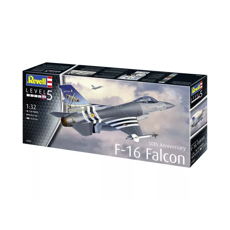 Maqueta de avión de plástico REVELL F-16 Falcon 50th Anniversary kit 1:32