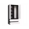 Armario top e shop MALWA SS-90, 90×180×50 cm, marco antracita, puertas batientes blancas, 2 cajones, laminado 16 mm