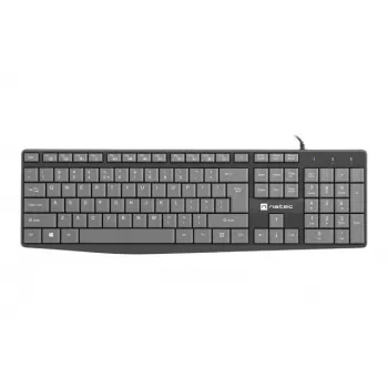 Teclado cableado de tamaño completo NATEC NKL-1507 USB QWERTY US International gris/negro, 105 teclas, teclado numérico