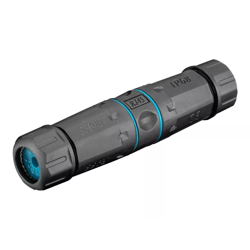 Goobay Outdoor (IP68) conector de cable de red, CAT 6A sin apantallar, UTP – estanco al polvo y al agua, regleta de terminales para montaje LSA (sin herramientas) (44416)