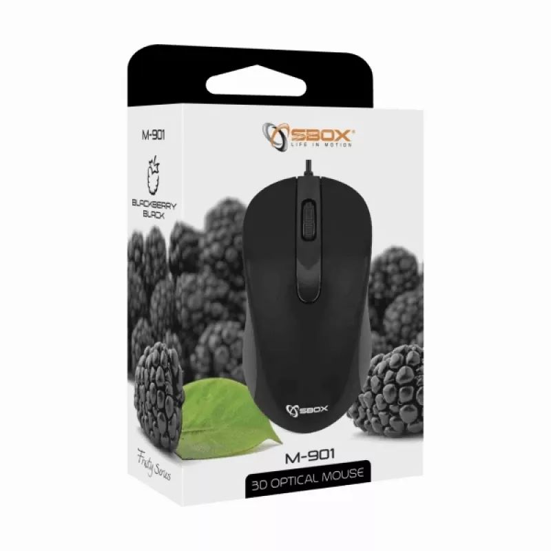 Sbox M-901 ratón óptico negro