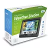 Higrómetro termómetro GreenBlue GB540 — interior 0–50°C / exterior -20–65°C, reloj DCF, sensor exterior 60 m, negro