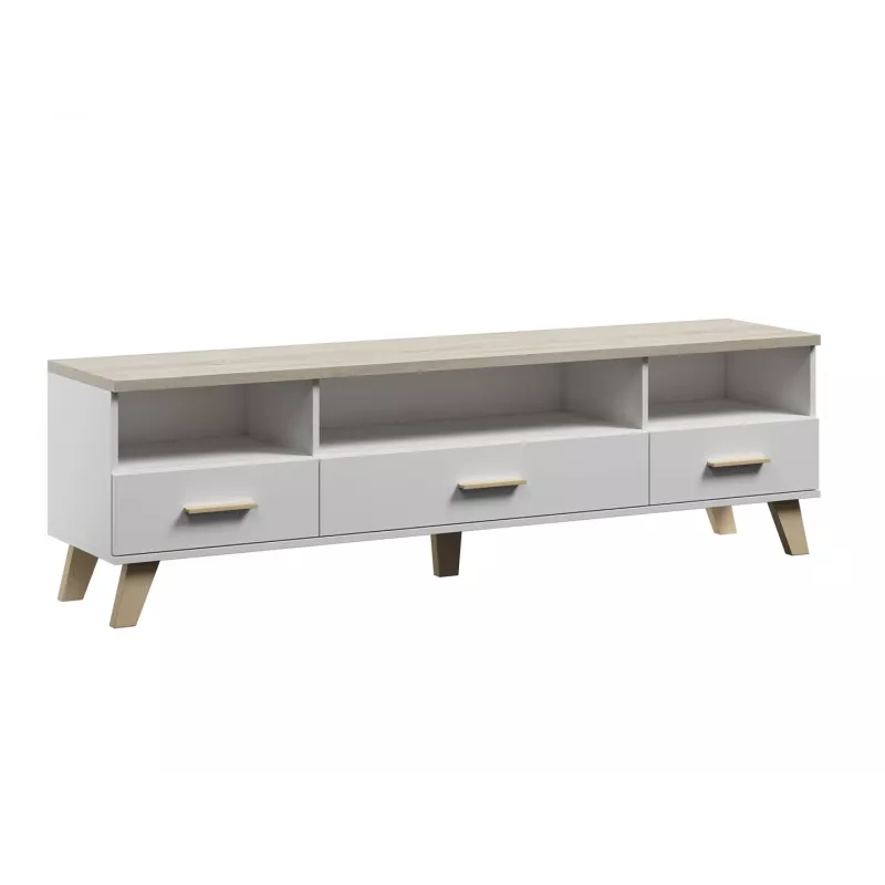 Soporte de TV Cama LOTTA 180cm blanco + roble sonoma