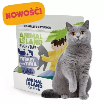 ANIMAL ISLAND pavo con atún bolsas de comida para gatos 12x85g