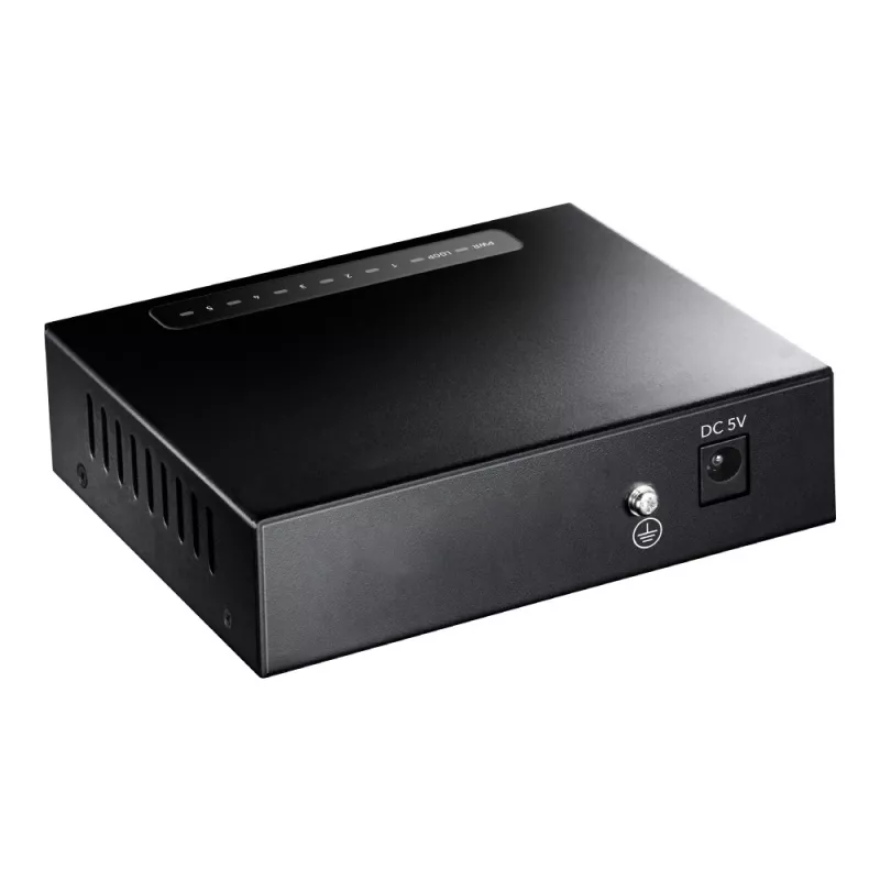 Switch de Red Cudy GS105 — 5 Puertos Gigabit Ethernet (10/100/1000), Negro, Fuente de Alimentación 5 V DC Incluida