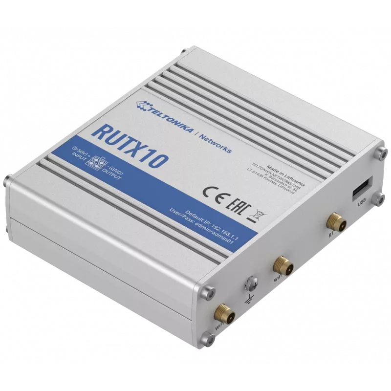 Teltonika RUTX10 Router inalámbrico Gigabit Ethernet Dual-Band (2,4 GHz / 5 GHz) blanco