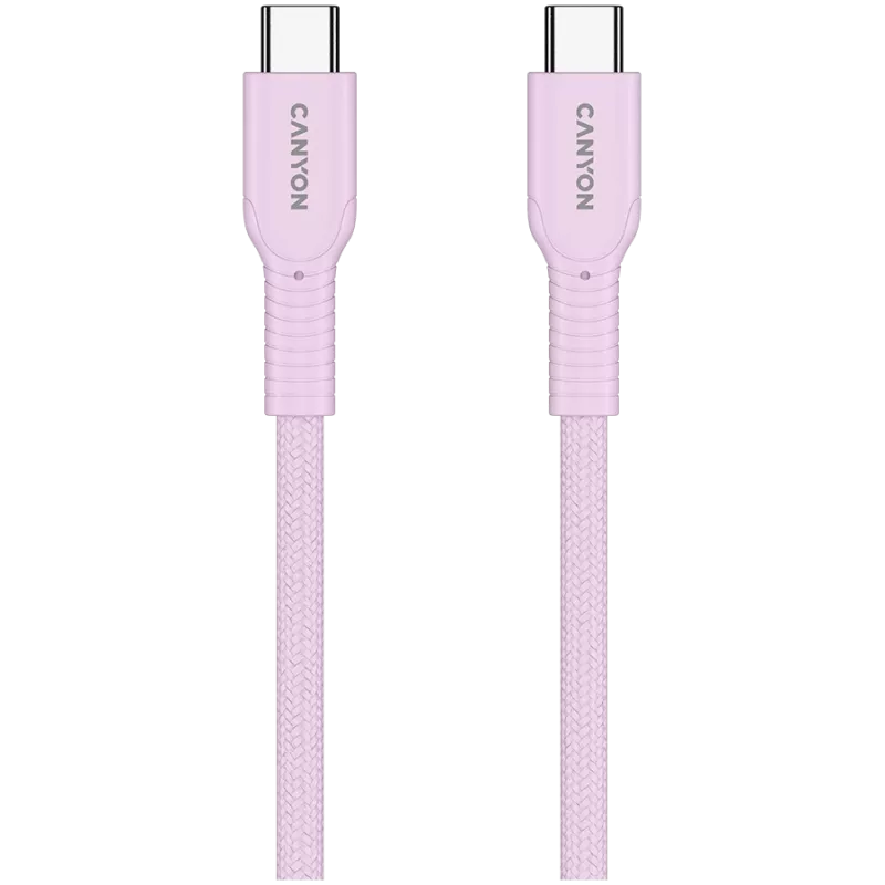 CANYON Cable OnWire 60CL C-C 60W COLOR trenzado 1m rosa