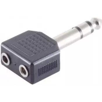 ShiverPeaks BS57071 conector de cable 6,3 mm negro acero inoxidable conector macho/hembra