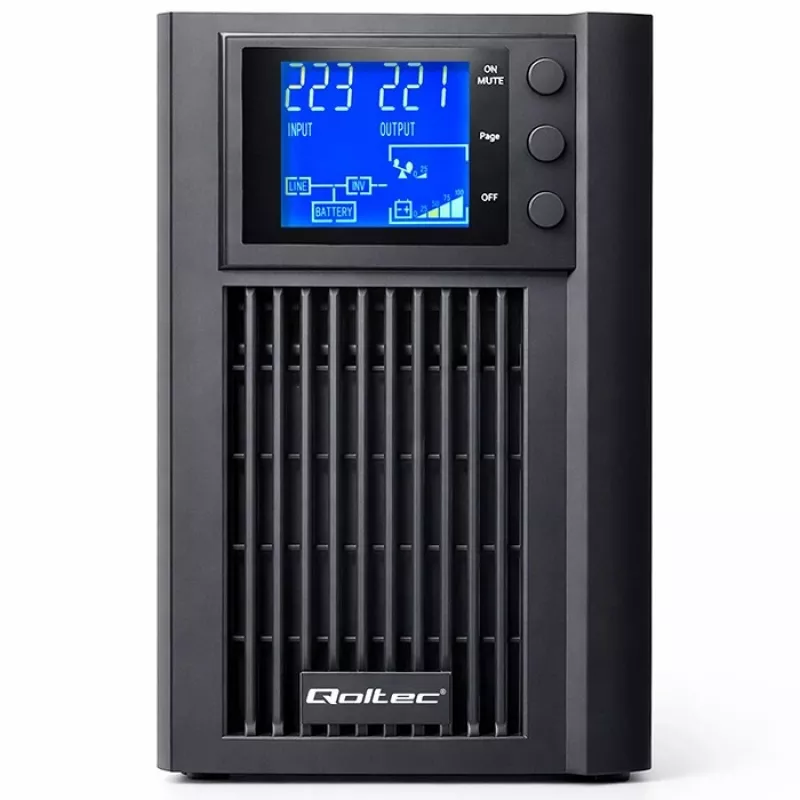 SAI QOLTEC onda senoidal pura 1kVA 800W con AVR y pantalla LCD