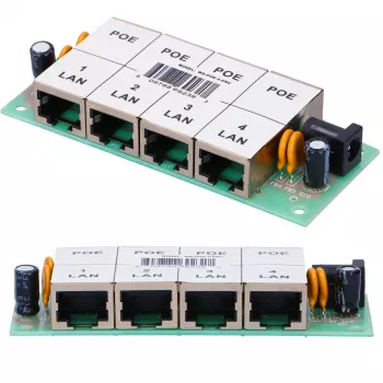 Inyector PoE Extralink 4 puertos 4x 100 Mb/s RJ45, Fast Ethernet, 48 V, sin carcasa