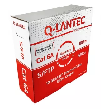 Cable de red Q-LANTEC S/FTP Cat.6A, par trenzado, LSOH
