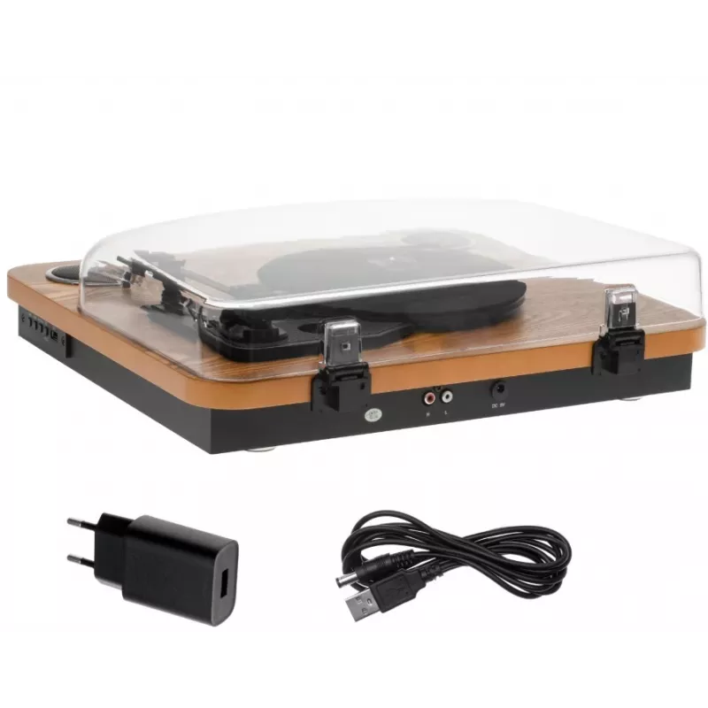 Adler AD 1914e tocadiscos con USB, Bluetooth, 33 1/3 y 45 rpm, cápsula cerámica, altavoces integrados de 2x0,8 W, salida RCA