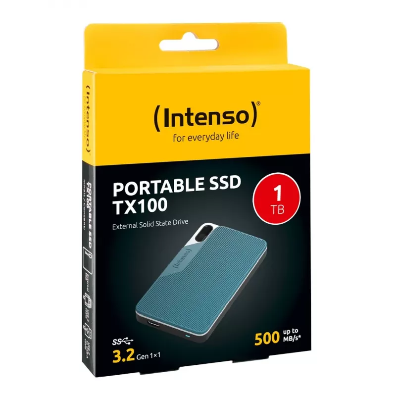 Intenso TX100 SSD externo de 1 TB, USB-C 3.2 Gen 1x1