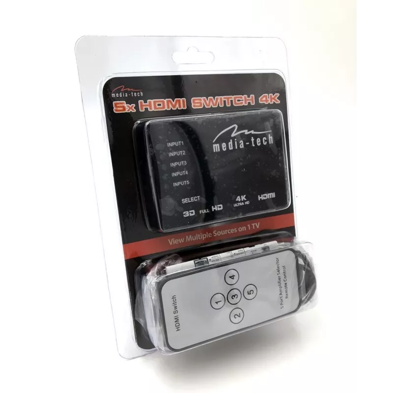 Media-Tech MT5207 Conmutador HDMI 5x, 4K
