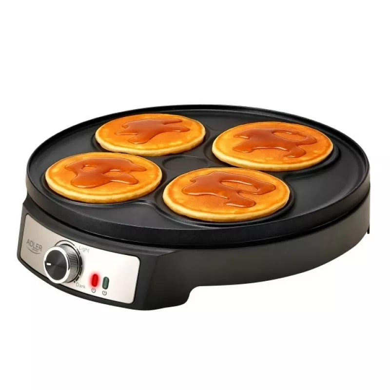 Adler AD 3093 Crepera eléctrica de doble cara 2 en 1, 1600 W, negro