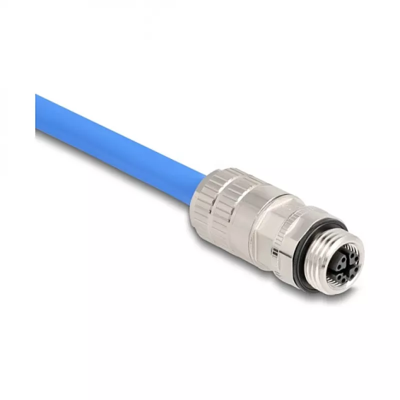 Conector de cable DeLOCK 86056 M12 negro acero inoxidable conector hembra