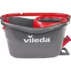 Fregona VILEDA EasyWring & Clean Turbo, cubo de tecnopolímero rojo, funda de microfibra lavable extraíble, para suelos duros