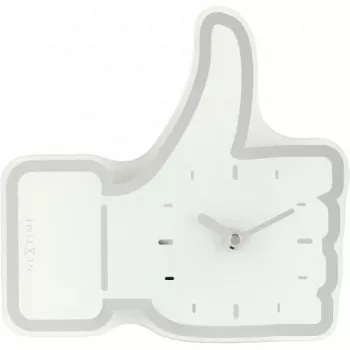 Reloj NeXtime 5185wi Mini Thumbs Up, 20,5x21 cm, pared, blanco/plata
