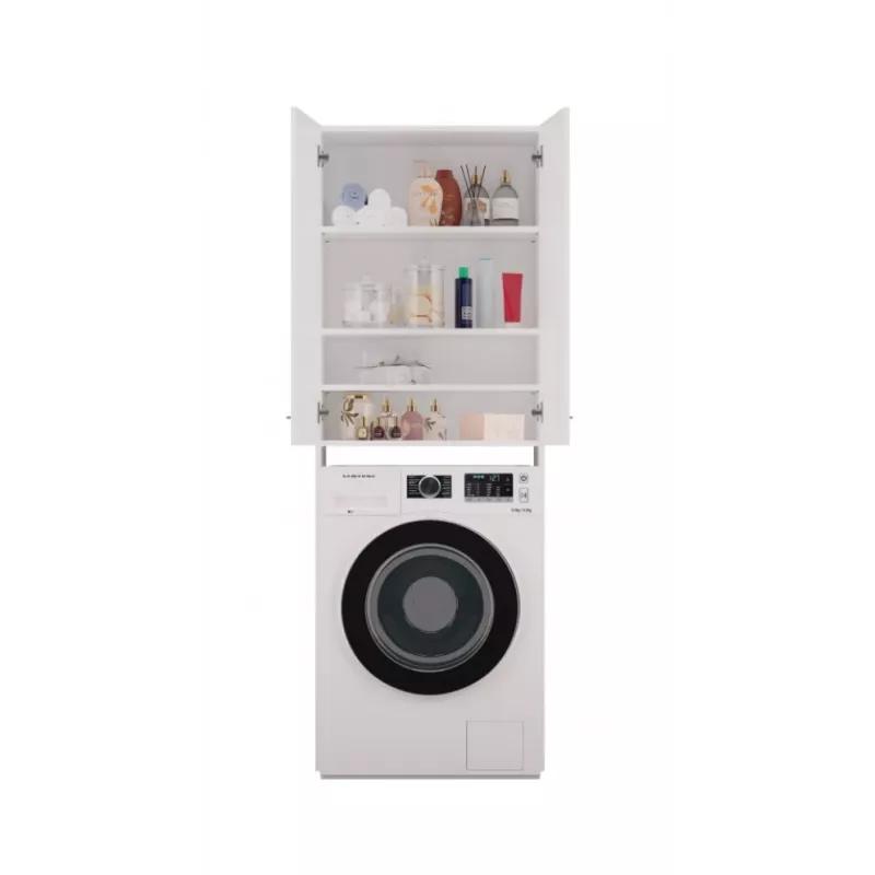 Armario de baño Top e Shop POLA DD BIEL – de pared, marco blanco, 4 estantes