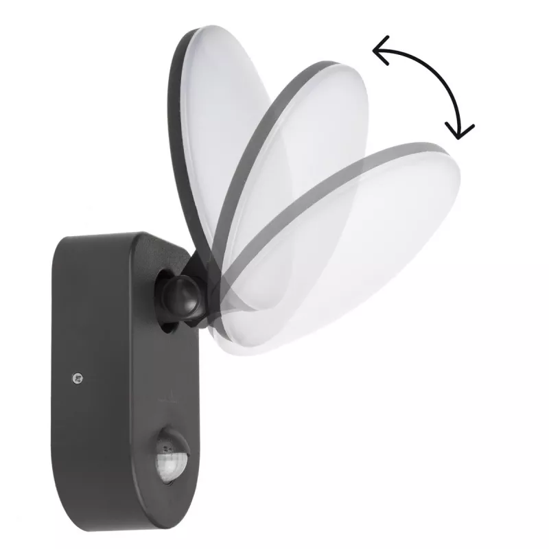 Lámpara de pared LED MACLEAN MCE367 con sensor PIR, lámpara de pared exterior con detector de movimiento