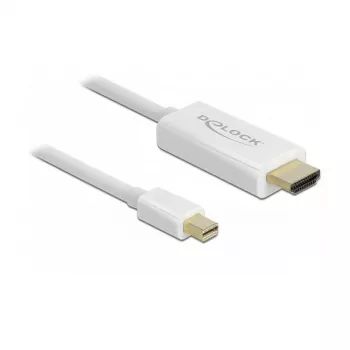 Adaptador de cable de vídeo DeLOCK 83707 Mini DisplayPort a HDMI 2 m blanco