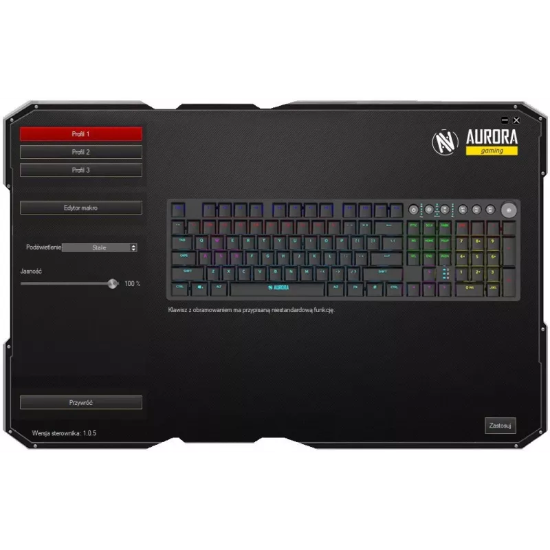 iBOX Aurora K-6 IKGMK6 teclado gaming mecánico de perfil bajo, con cable + RF inalámbrico + Bluetooth, switches KRGD Red, retroiluminación LED, QWERTY inglés, negro