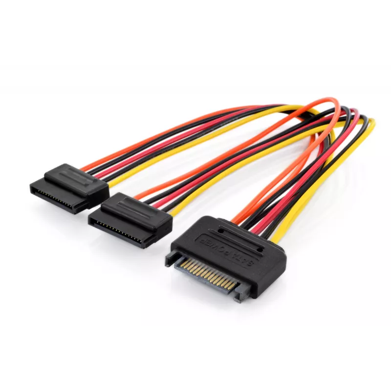 Cable adaptador en Y SATA Assmann 15-pin SATA a 2x 15-pin SATA ST/BU/BU 0,3m Cable adaptador en Y SATA, 0,3m - 15-pin SATA a 2x 15-pin SATA, ST/BU/BU - Siche